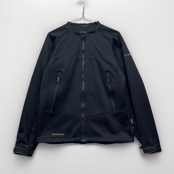Columbia Soft Shell Fleece Jacket Mens S Titanium Tech Interchange Black Read - Picture 1 of 16